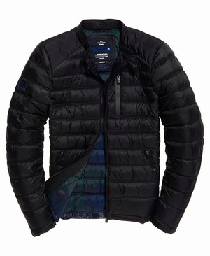 Superdry Commuter Quilted Biker Férfi Kabát Fekete | XCHZW2653